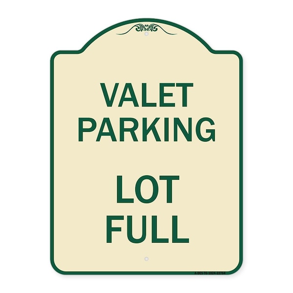 Signmission Valet Parking Lot Full Heavy-Gauge Aluminum Architectural Sign, 24" x 18", TG-1824-22764 A-DES-TG-1824-22764 - main